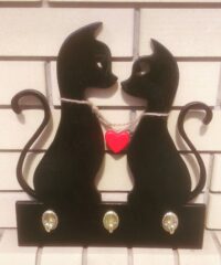Cat Couple Keys Hanger Wall Mounted Hanger
