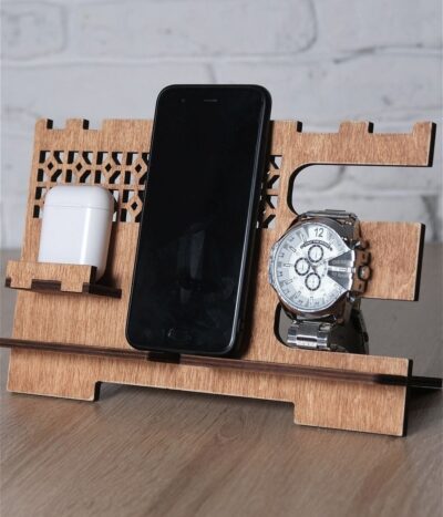 Cell Phone Stand Wooden Docking Station