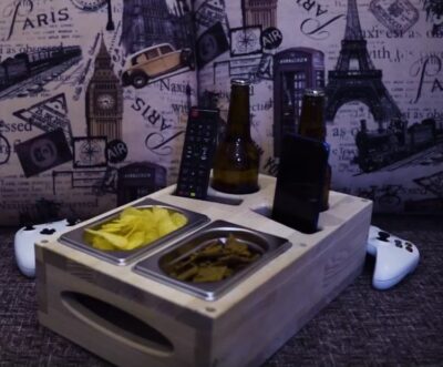 Couch Drink Holder TV Room Refreshment Tray