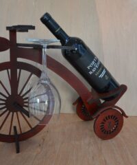 Decor Wooden Bicycle Wine Bottle Holder Rack Laser Cutting Template