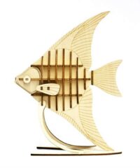 Engraved Wooden Fish On Stand