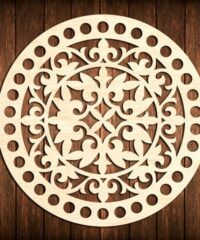 Flower Bottom Circle Wooden Base For Crochet Basket