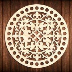 Flower Bottom Circle Wooden Base For Crochet Basket