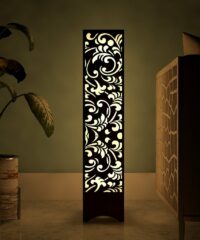 Flower Design Wooden Floor Lamp