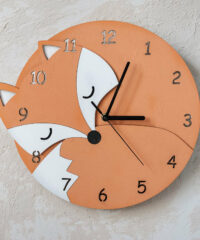 Fox Wall Clock With Numbers Kids Room Wall Decoration Children Clock