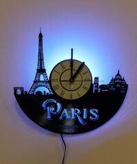 Paris France Vinyl Record Wall Clock