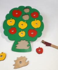 Simple Apple Peg Puzzle Wooden Toy For Preschool Early Learning