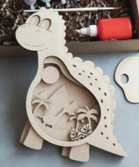Wooden Dino Layered Art Kids Room Decor