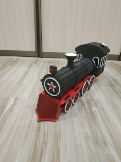 Wooden Train Locomotive Steam Engine 3mm