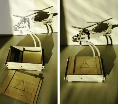 Business Card Holder with Helicopter