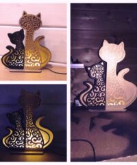 Cat And Kitten Night Light Lamp Home Decor