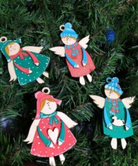 Christmas Hanging Ornaments Wood Angels