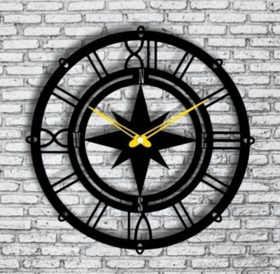 Compass Wall Clock Sailor Wall Clock