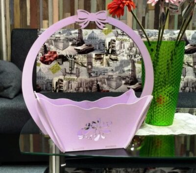 Decorative Flower Candy Basket With Handle