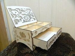 Decorative Wooden Jewelry Box With Drawe