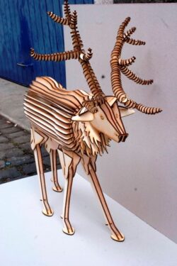 Deer 3D Wood Model