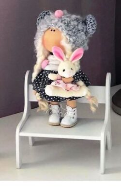 Doll Chair Miniature Dollhouse Bench Kids Gift