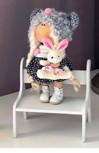 Doll Chair Miniature Dollhouse Bench Kids Gift