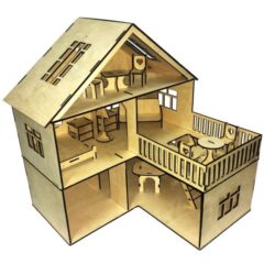 Dollhouse Open Sided Multi-story 40x60cm Plywood 3.5mm