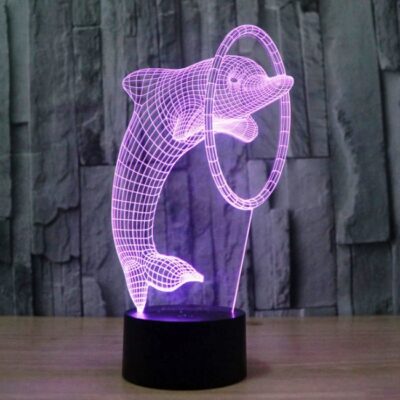Dolphin 3D Illusion Lamp LED Night Light
