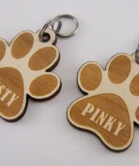 Engraved Dog Paw Keychain