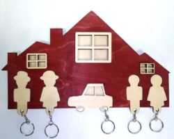 Family Wall Key Holder With Keychains