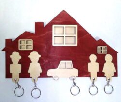 Family Wall Key Holder With Keychains