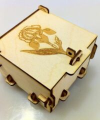 Flower Engraved Pinned Box 3mm Plywood