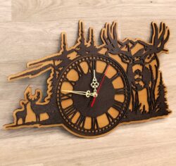 Forest Deer Wall Clock Hunting Wall Decor
