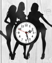 Girls silhouette vinyl record clock