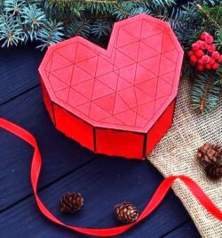 Heart Shape Wooden Gift Box
