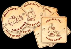 Hello Kitty Coasters with Holder Box