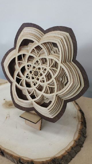 Layered Wooden Sculptures Flower