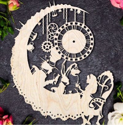 Mad Tea Party Alice In Wonderland Wall Clock