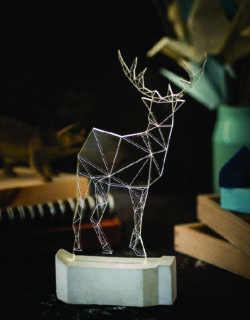 Modern Christmas Reindeer Lamp Geometric Deer Night Light