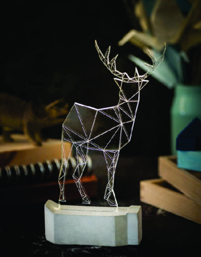 Modern Christmas Reindeer Lamp Geometric Deer Night Light