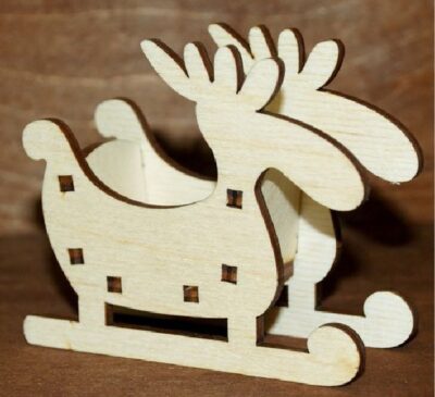 Moose Sleigh Christmas Ornament