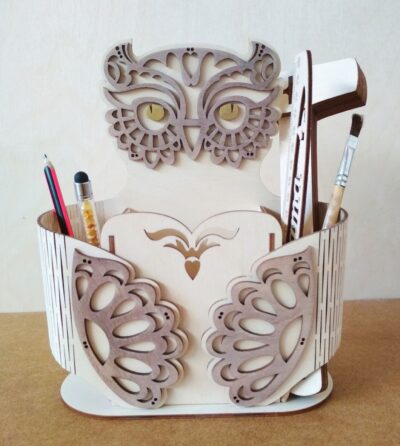 Owl Shape Desk Organizer Pen Holder