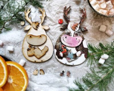 Plywood Deer Christmas Decoration-