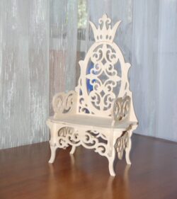 Royal Doll Throne Miniature Dollhouse Throne Barbie Chair 12mm