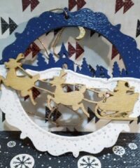 Santa Sleigh And Reindeer Wall Decor Christmas Decoration