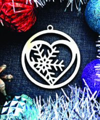 Snowflake Heart Christmas Tree Ornament