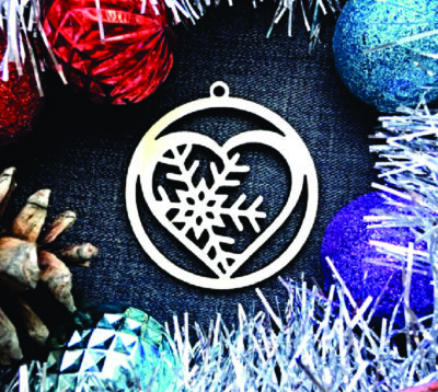 Snowflake Heart Christmas Tree Ornament