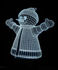 Snowman Decor 3D Acrylic Lamp