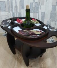 Wine Table Wooden Wine Bottle And Glass Holder