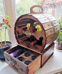 Wooden Barrel Minibar Wine Cabinet 6mm