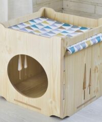 Wooden Cat House Stackable Cat Hammock House Kitty Cube Room