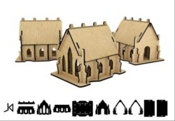 Wooden Cathedral 3D Model 4mm