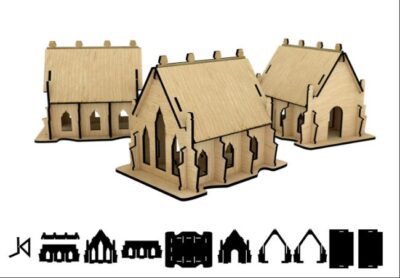 Wooden Cathedral 3D Model 4mm
