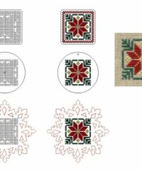 Wooden Cross Stitch Embroidery Blanks Snowflake Circle Square Ornament